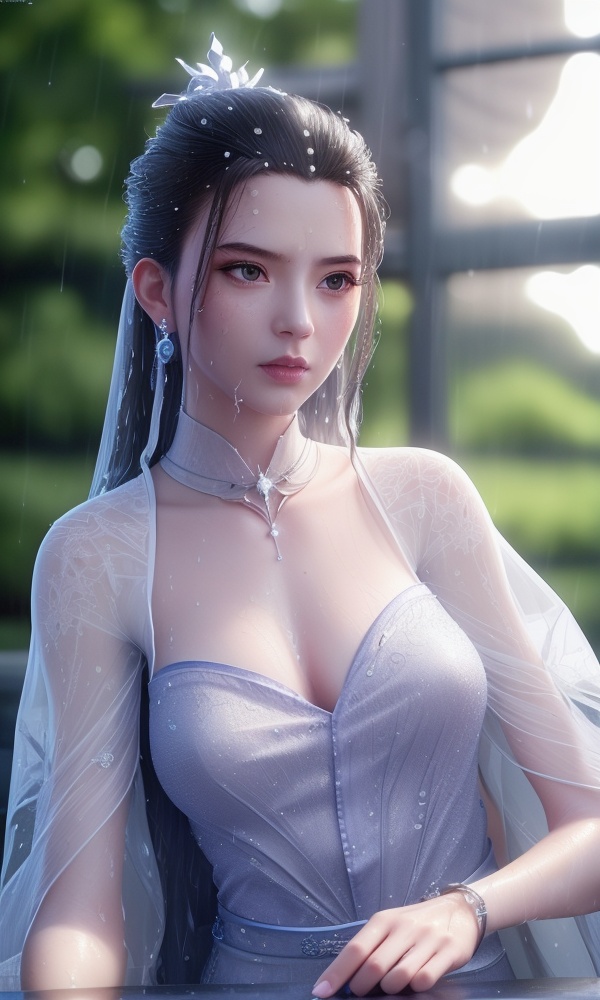<lora:431-DA-逆天邪神-楚月婵:0.8> ,(,1girl, ,best quality, ),looking at viewer, ,ultra detailed 8k cg, ultra detailed background,  ultra realistic 8k cg,          cinematic lighting, cinematic bloom, (( , )),,  , unreal, science fiction,  luxury, jewelry, diamond, pearl, gem, sapphire, ruby, emerald, intricate detail, delicate pattern, charming, alluring, seductive, erotic, enchanting, hair ornament, necklace, earrings, bracelet, armlet,halo,masterpiece, (( , )),, realistic,science fiction,mole, ,cherry blossoms,(((, , ultra high res, (photorealistic:1.4), raw photo, 1girl, wet clothes, rain, sweat, ,wet, )))(( , ))   (cleavage), (), 