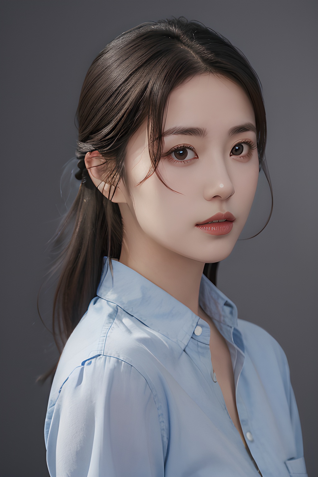 <lora:0808_10:0.7>,simple background,shirt,, 1girl,realistic,masterpiece, best quality, photorealistic, HDR,detail