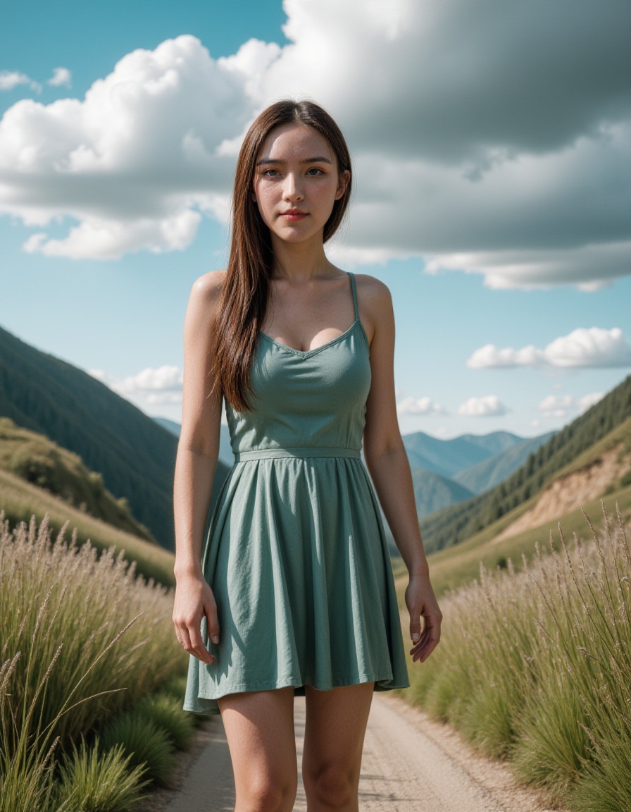 teenage,1girl,realistic,dress,outdoors,