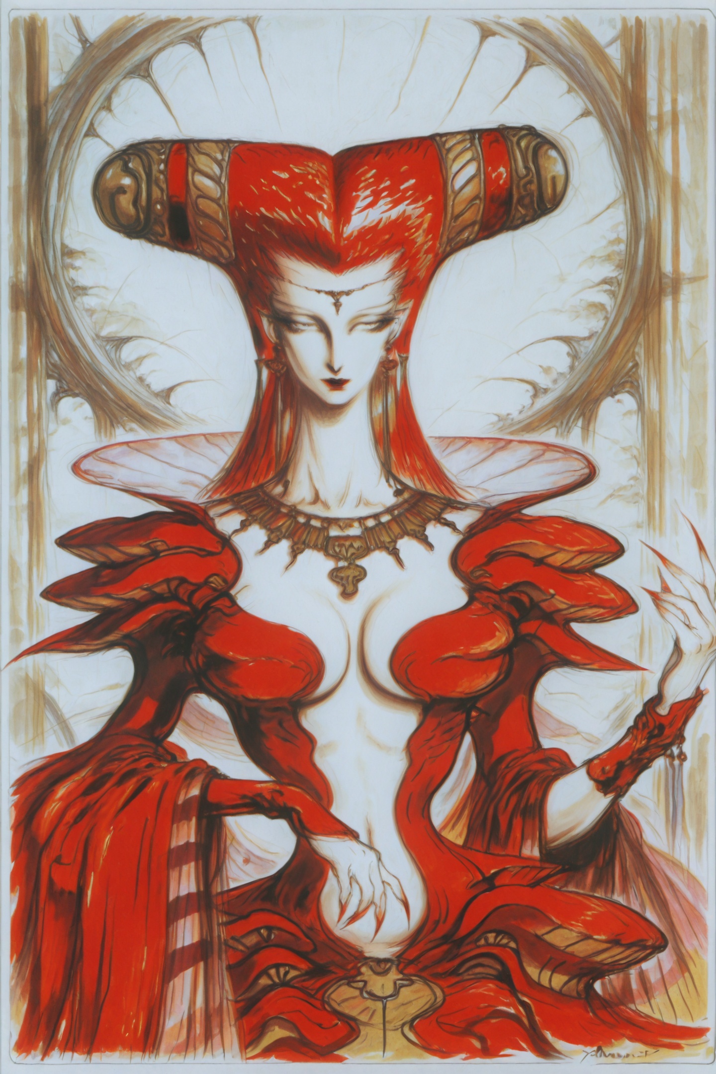 Yoshitaka Amano Style,  Carmilla \(Vampire Hunter D\),  1girl on Tensor.Art
