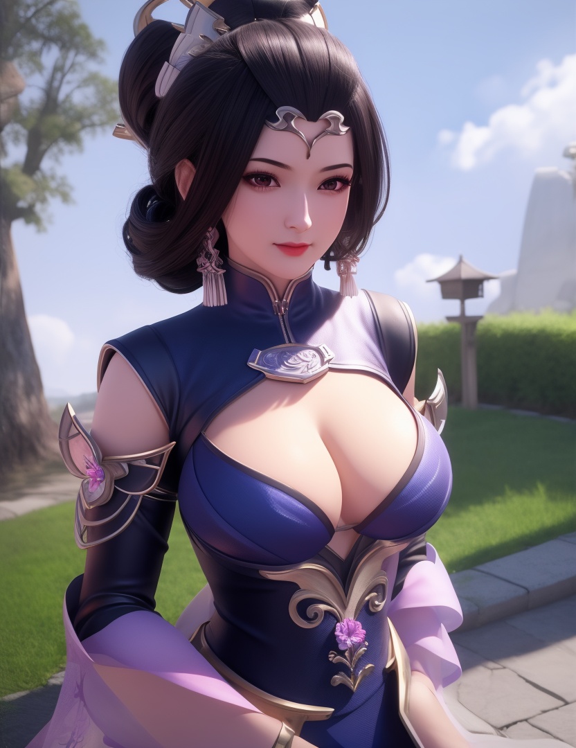 <lora:529-DA-诛仙-幽姨:0.8>(,1girl, ,best quality, ),looking at viewer,  ,ultra detailed background,ultra detailed background,ultra realistic 8k cg,, ,masterpiece, (( , )),, , , hyper blossom,    (cleavage), (), ,,