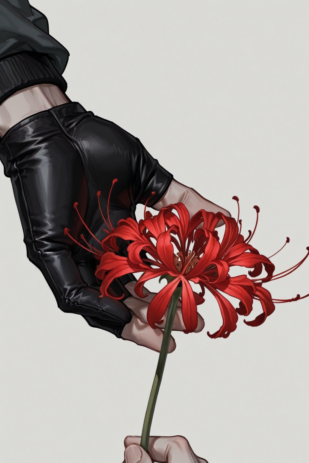 m0n0G,  flower,  black gloves on Tensor.Art