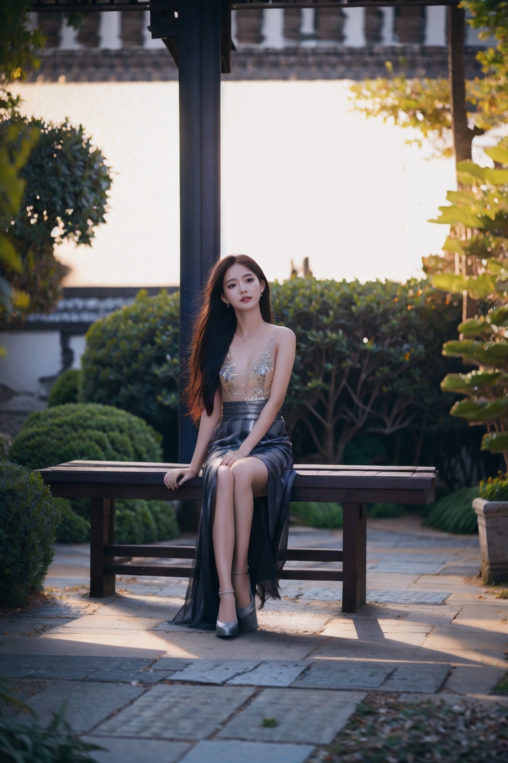 (1girl:1.3), (best quality, masterpiece, ultra high resolution),(photorealistic:1.3), (realistic:1.3), depth of field, (day:1.2), (cinematic lighting:1.2),full body, facing to camera  <lora:FormalDressL1T:0.7>