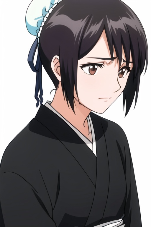 Chusen peach,1girl,bangs,black hair,black kimono,bun cover,chinese clothes,closed mouth,double bun,hair bun,japanese clothes,kimono,short hair,sidelocks,simple background,solo,upper body,white background,<lora:1f38ae1303ae544ff5d4fccd0ea75211da44d5aa5ec14b4ba14f5e6916c4326e:0.7>,Chusen peach