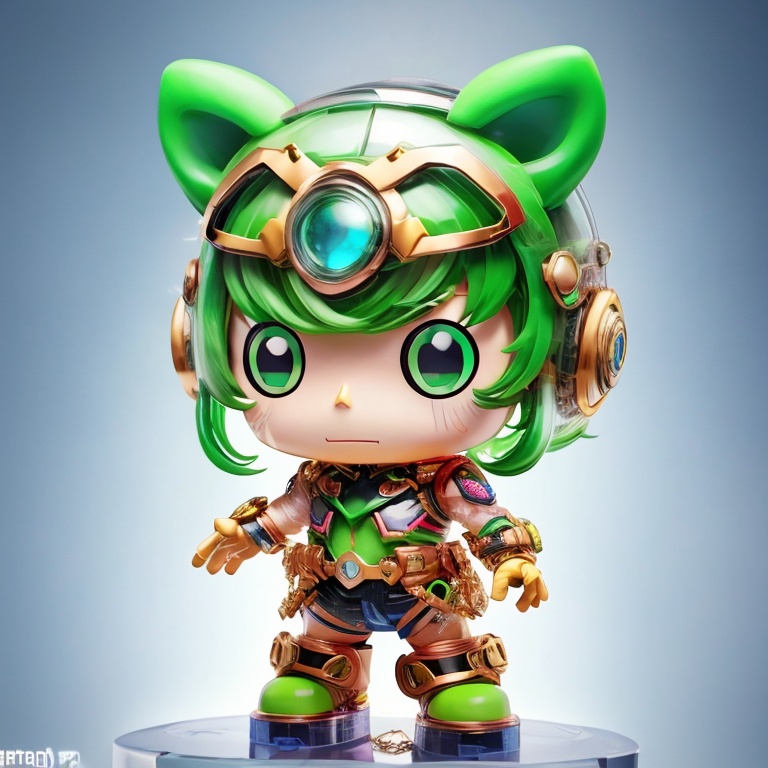 arttoy,<lora:arttoy-000006:1>1boy, green eyes, male focus, boots, green hair, tears, chibi, chain, helmet, superhero, barnaby brooks jr.