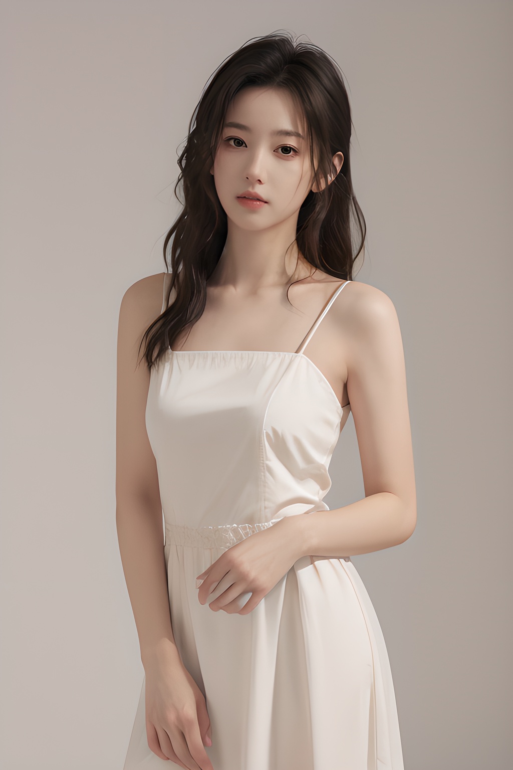<lora:0806_05:0.7>,simple background,dress,, 1girl,realistic,masterpiece, best quality, photorealistic, HDR,detail