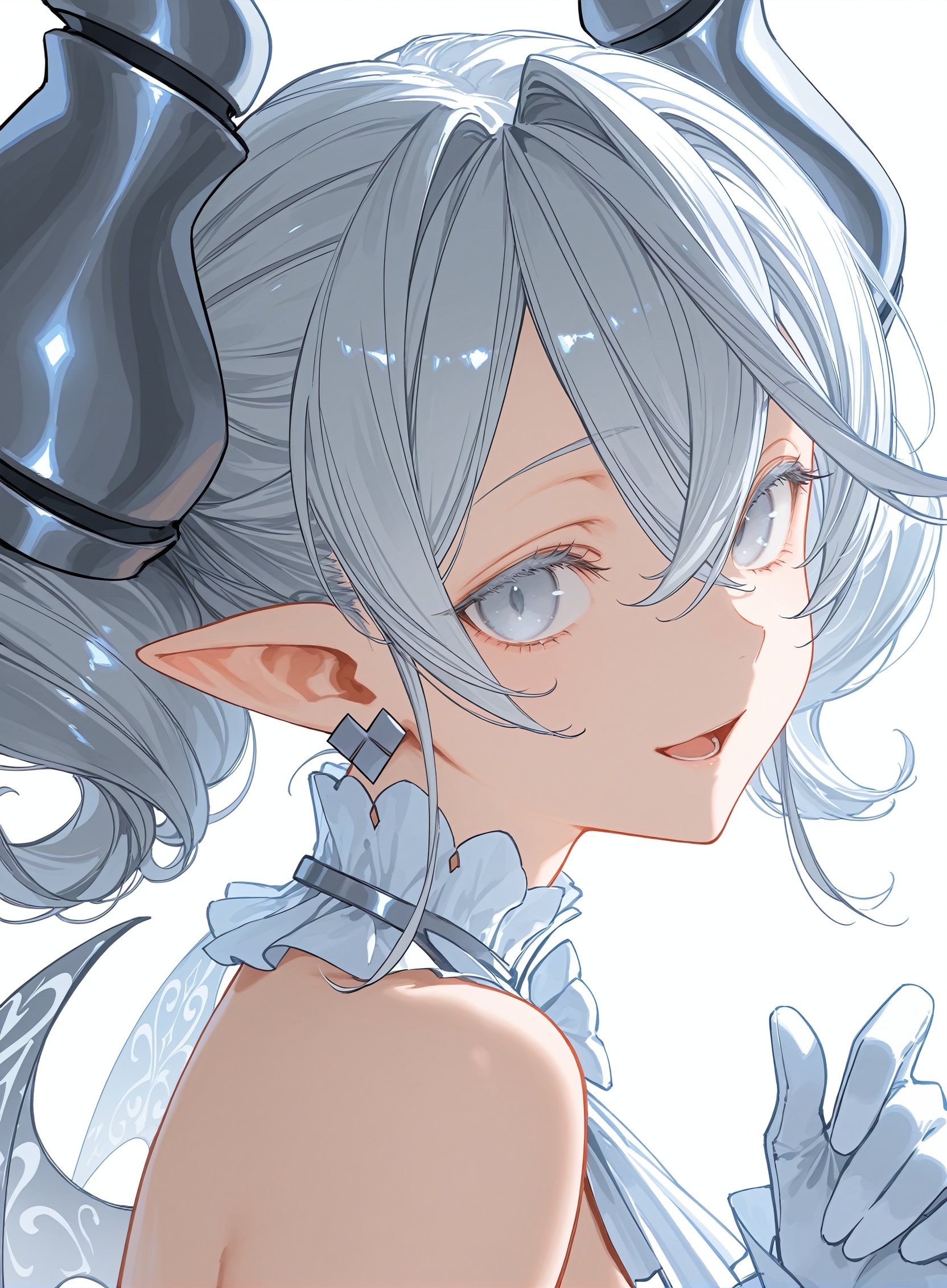 rtist:miv4t,(artist:yoneyama mai:0.8),(artlist:betabeet:0.8),(artist:rella:0.6),(artist:wanke:0.6),(artist:xilmo:0.6),masterpiece,best quality,amazing quality,newest,3::close-up ::,upper body,white background,open eyes,looking at viewer,light smile,open mouth,from side,staring at viewer,Hetero,lovely labrynth of the silver castle,