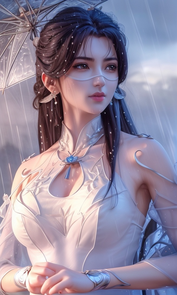 <lora:403-DA-武动乾坤-绫清竹-新模V2:0.8> ,(,1girl, ,best quality, ),looking at viewer, ,ultra detailed 8k cg, ultra detailed background,  ultra realistic 8k cg, flawless,  tamari \(flawless\), professional artwork, famous artwork, cinematic lighting, cinematic bloom, (( , )),, dreamlike, unreal, science fiction,  luxury, jewelry, diamond, pearl, gem, sapphire, ruby, emerald, intricate detail, delicate pattern, charming, alluring, seductive, erotic, enchanting, hair ornament, necklace, earrings, bracelet, armlet,halo,masterpiece, (( , )),, realistic,science fiction,mole, ,cherry blossoms,(((, , ultra high res, (photorealistic:1.4), raw photo, 1girl, wet clothes, rain, sweat, ,wet, )))(( , ))   (()), (), 