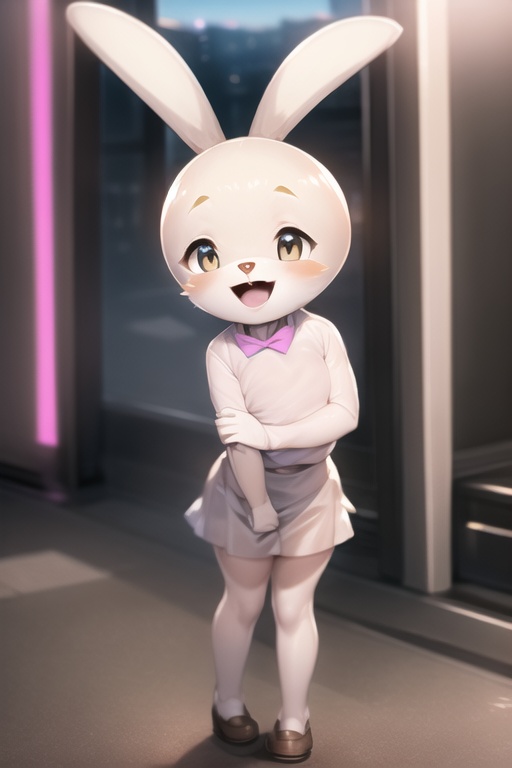 tsidoki,  white eyes,  rabbit ears on Tensor.Art