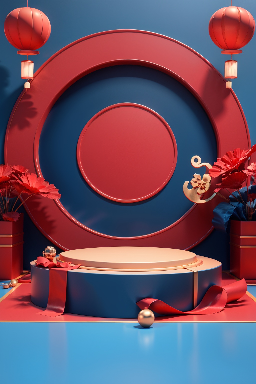 masterpiece,best quality,CNY_stage,no humans,ribbon,shadow,