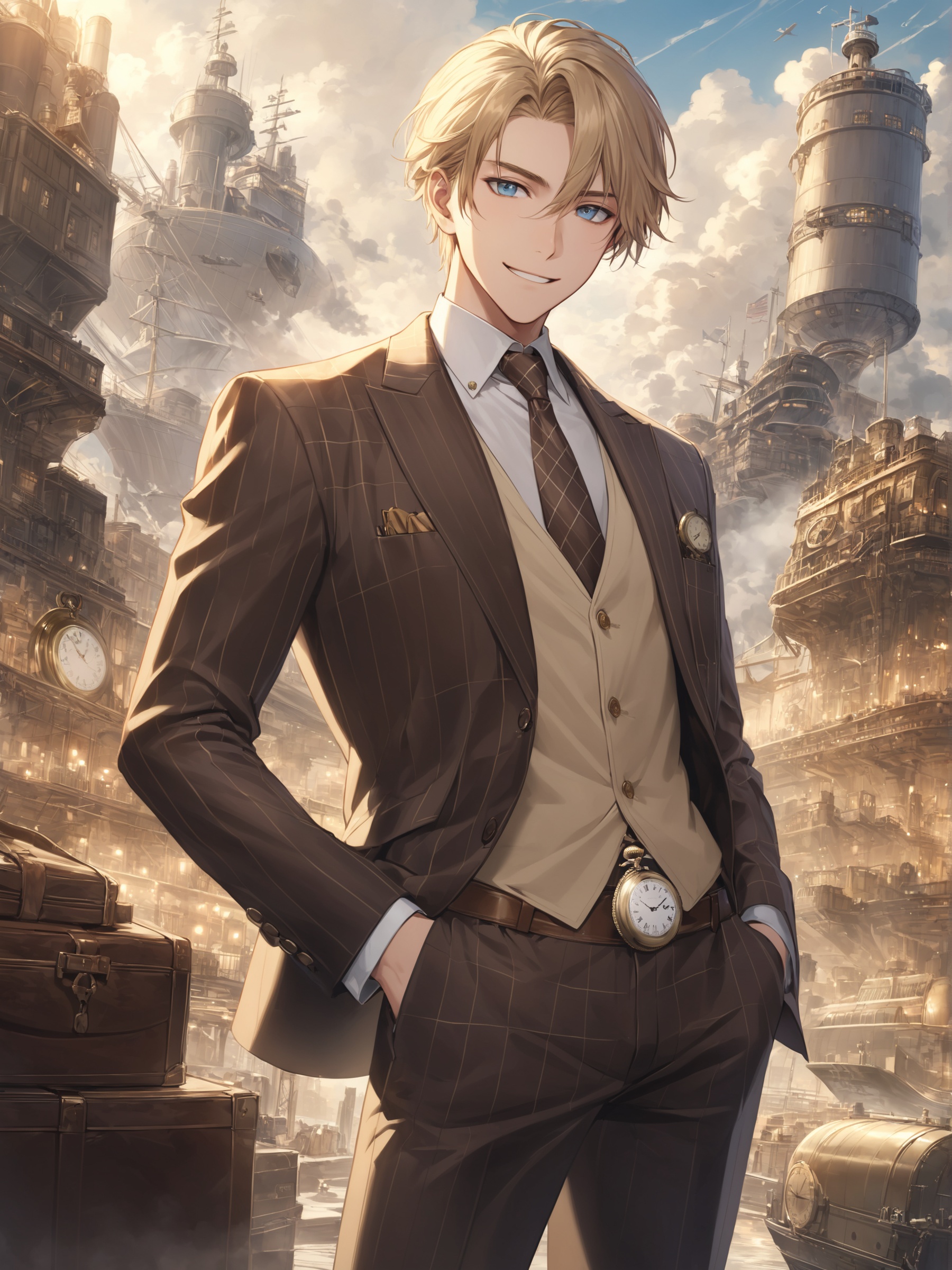 (male focus),  (young man),  luxurious golden hair with a few quirks on Tensor.Art