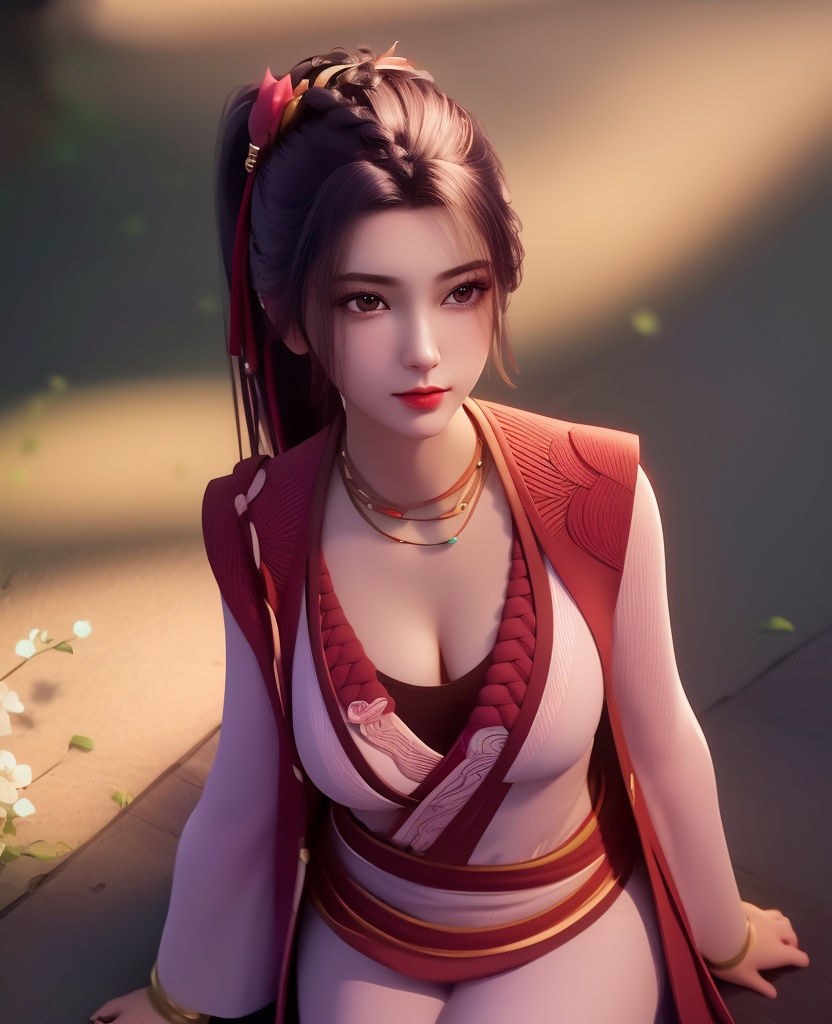 <lora:547-DA-诛仙-肖欢:0.8>(,1girl, ,best quality, ),looking at viewer,  ,,ultra detailed background,ultra detailed background,ultra realistic 8k cg, ,masterpiece, (( , )),, realistic,science fiction,mole, ultra realistic 8k cg, ,     ,crescent moon, jasmine \(flower\),     (cleavage), (),