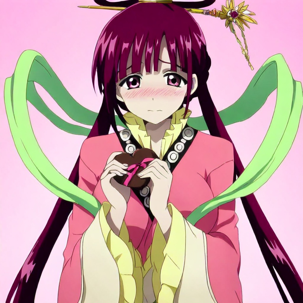 ren kougyoku \(magi\),  magenta hair,  long hair on Tensor.Art