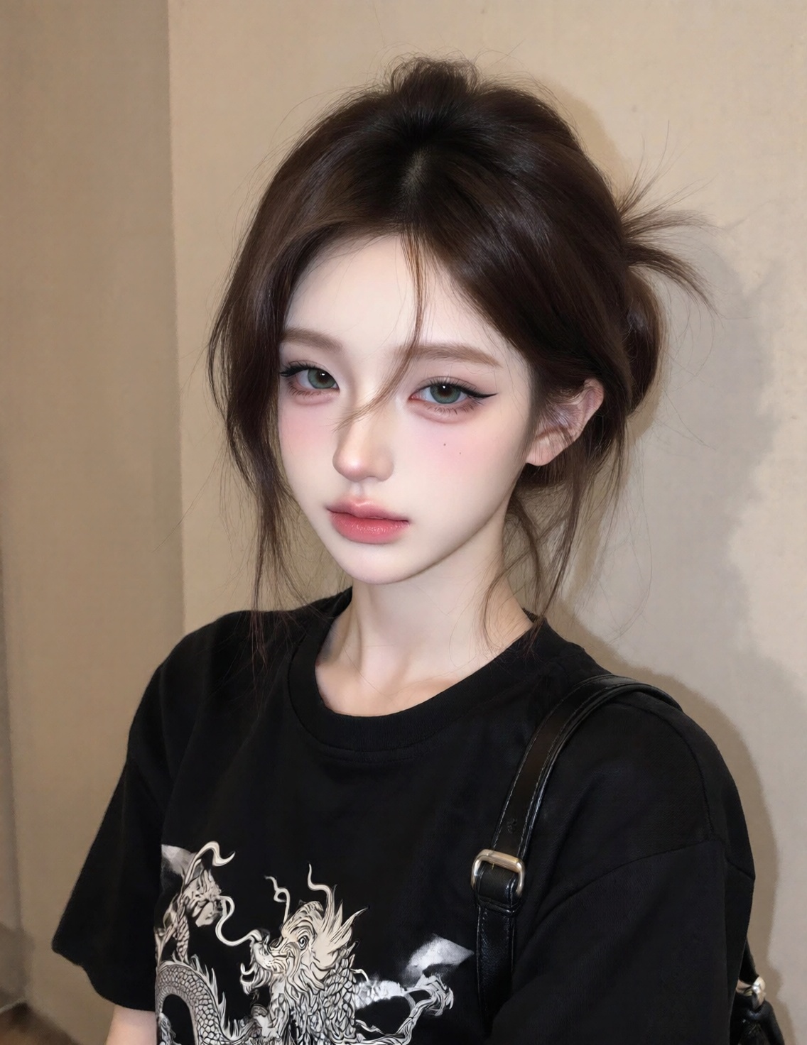 DQ,  画面展示了一位年轻女性的半身特写,  整体风格极具唯美感 on Tensor.Art