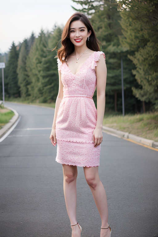 マスターチーフ PHOTOREALISTIC REALISTIC,masterpiece,best quality,highres,ultra detailed,8k,1woman,full body,dress,standing,long hair,looking at viewer,smile,closed mouth,makeup,lipstick,outdoors,day,<lora:mengziyiAlexnsfw80:0.6>