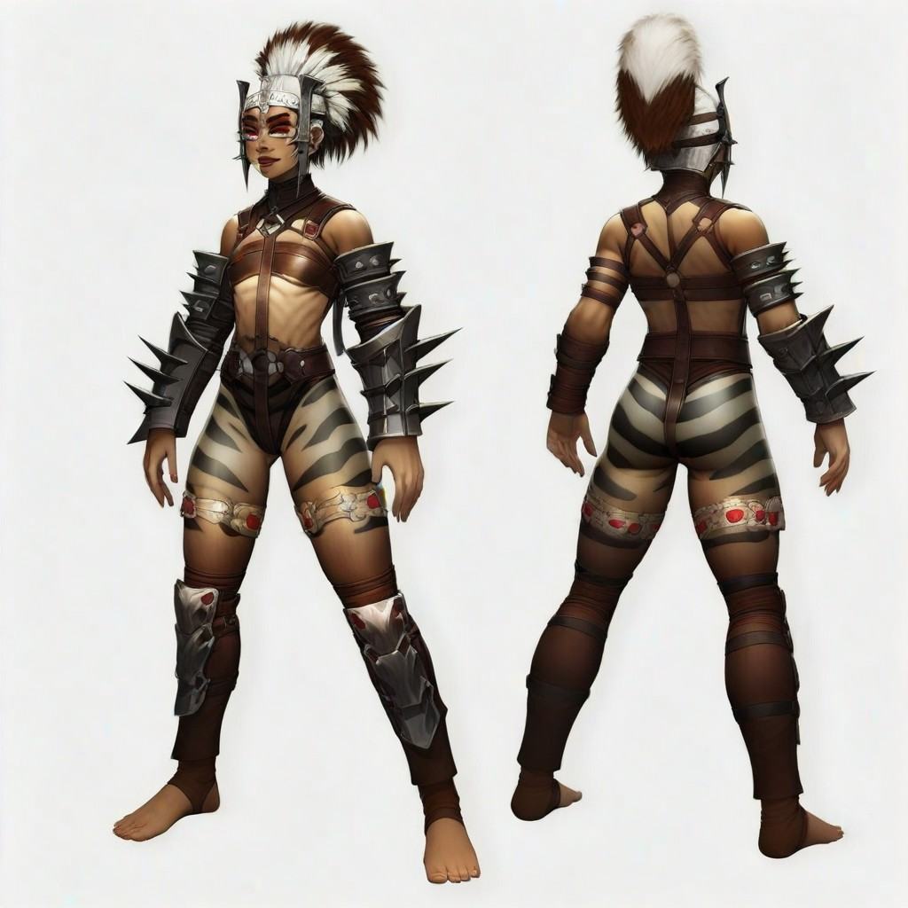 ferra,  in back off,  red and white mohawk crest on Tensor.Art