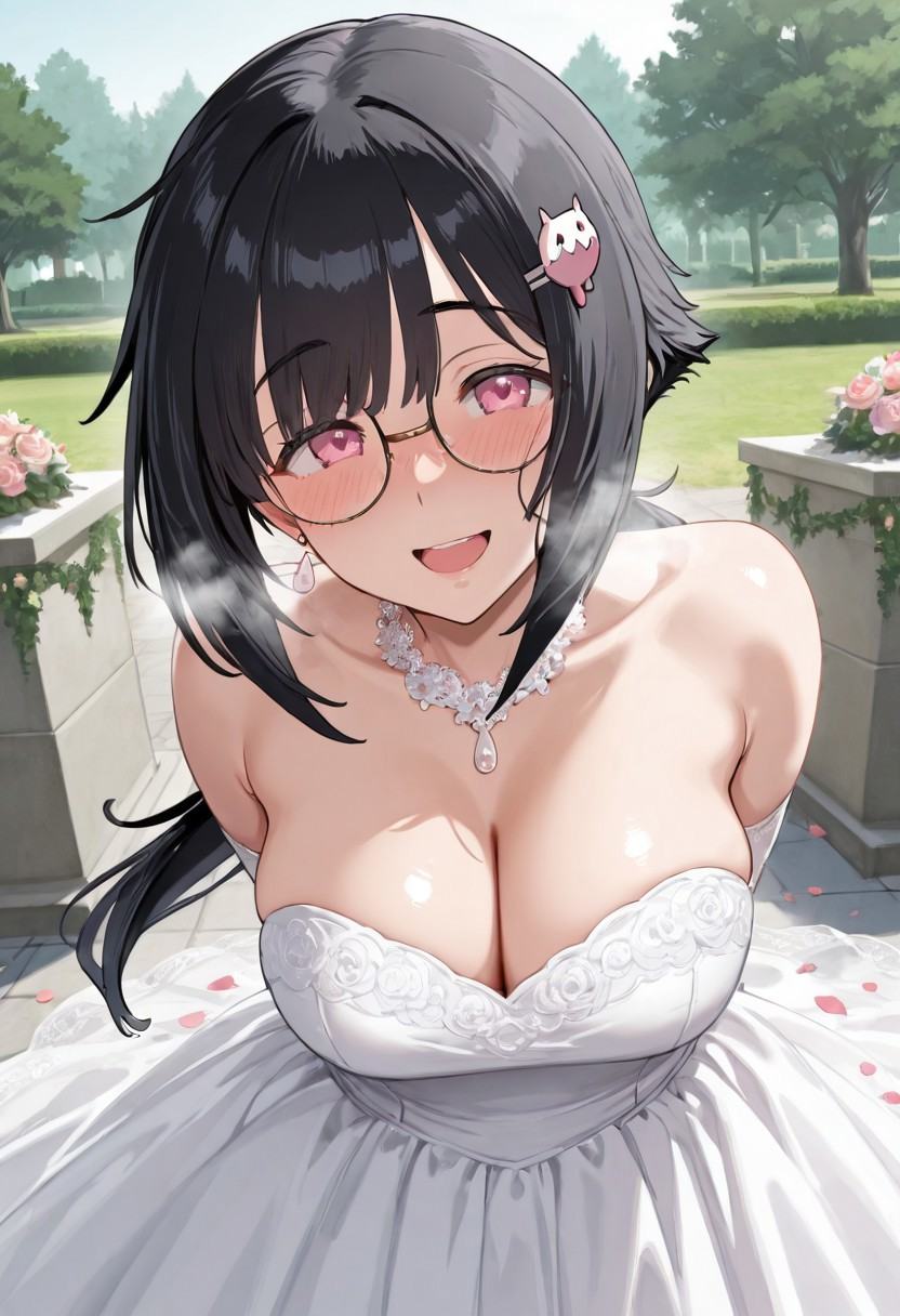 kuu,  pink eyes,  black hair on Tensor.Art