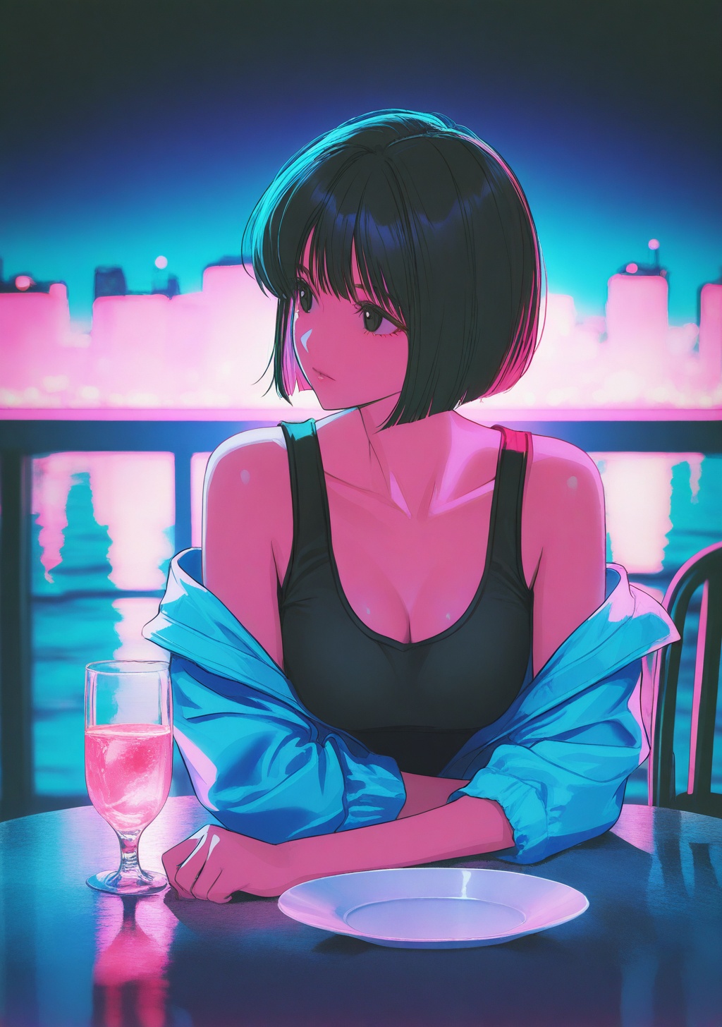 vaporwave,  gradient background,  vaporwave on Tensor.Art