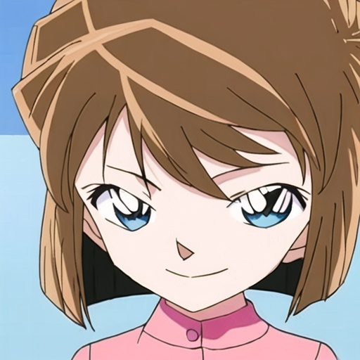 1girl,solo,brown hair,short hair,blue eyes,bangs,looking at viewer,shirt,smile,full_shot,<lora:huiiyuan0.02:1>,