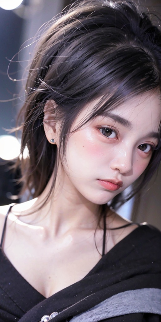1girl,   <lora:sd-No.112-000014:0.8>, Tokyo street,night, cityscape,city lights,purple jacket, upper body, facial close-up,, (8k, RAW photo, best quality, masterpiece:1.2),(realistic, photo-realistic:1.37),