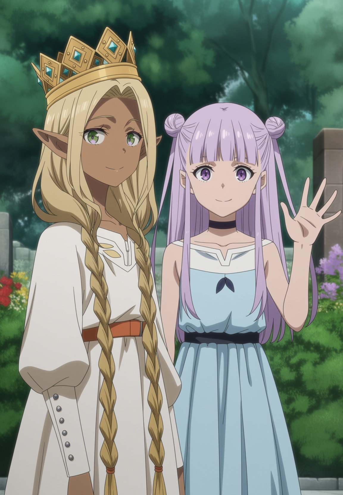 anime coloring,  2girls,  standing on Tensor.Art