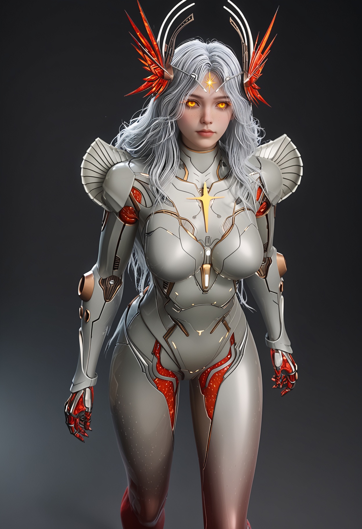 standing posture,  facing viewer,  direct gaze by 云落 on Tensor.Art