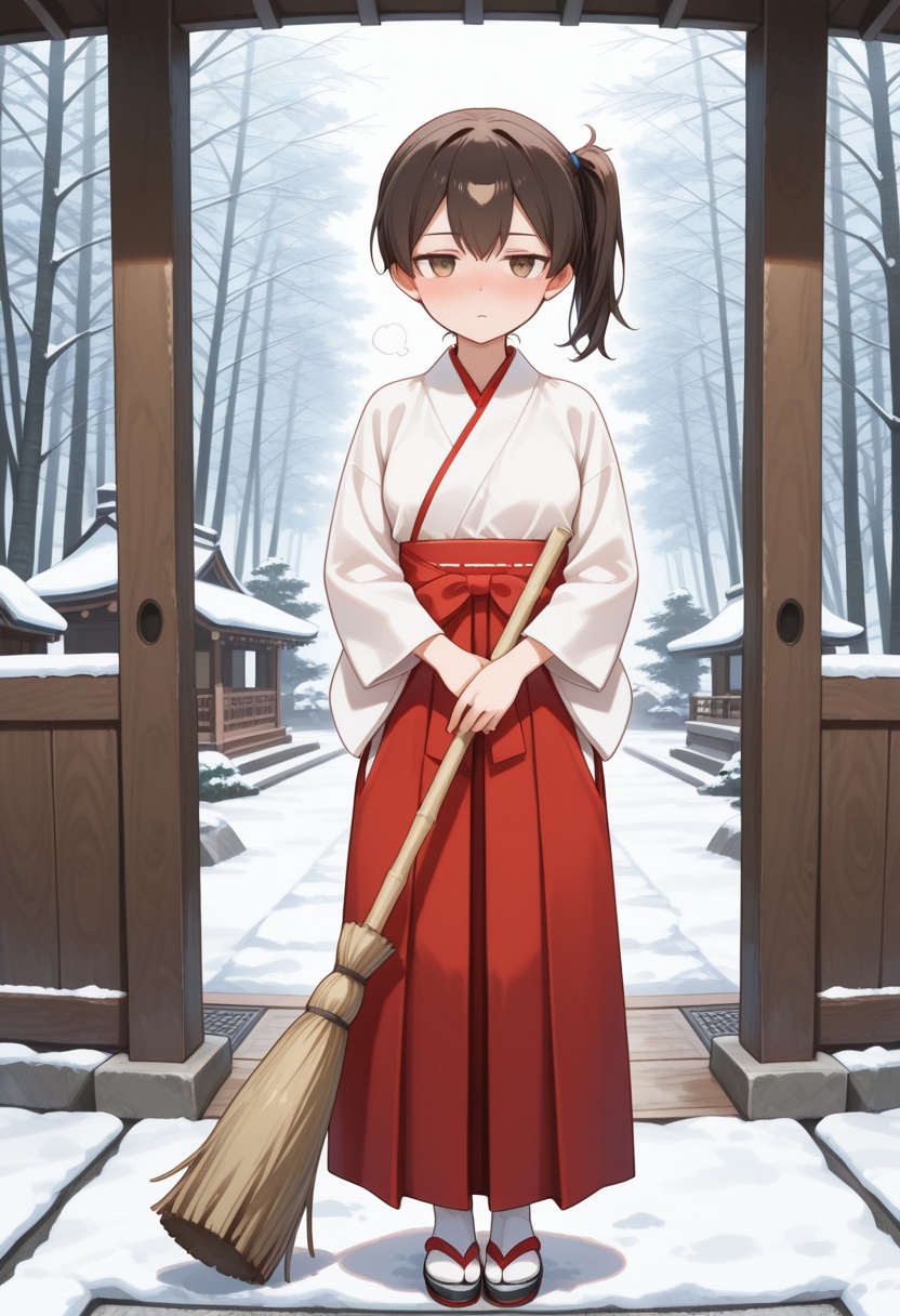 1girl,  solo,  shrine maiden on Tensor.Art