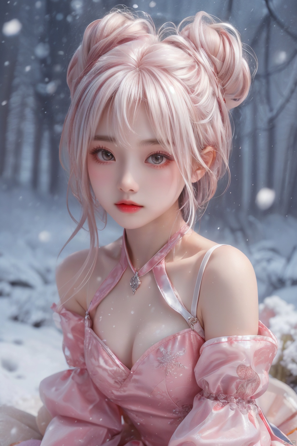 1girl,white hair,,cowboy shot,,white stockings,bun cover,sit,,,from front,,,,,,,,,,,,ray tracing,{best quality}, {{masterpiece}}, {highres}, original, extremely detailed 8K wallpaper, {an extremely delicate and beautiful},,incredibly_absurdres,colorful,intricate detail,,,,,,,,,,,,,,snowflakes,falling_snow,snowing,l,,,,,,,,,,,,,,,,,,,,,, , (upper body:1.2), , a girl,dress,, (\meng ze\)<lora:EMS-299335-EMS:0.600000>, <lora:EMS-328893-EMS:0.700000>
