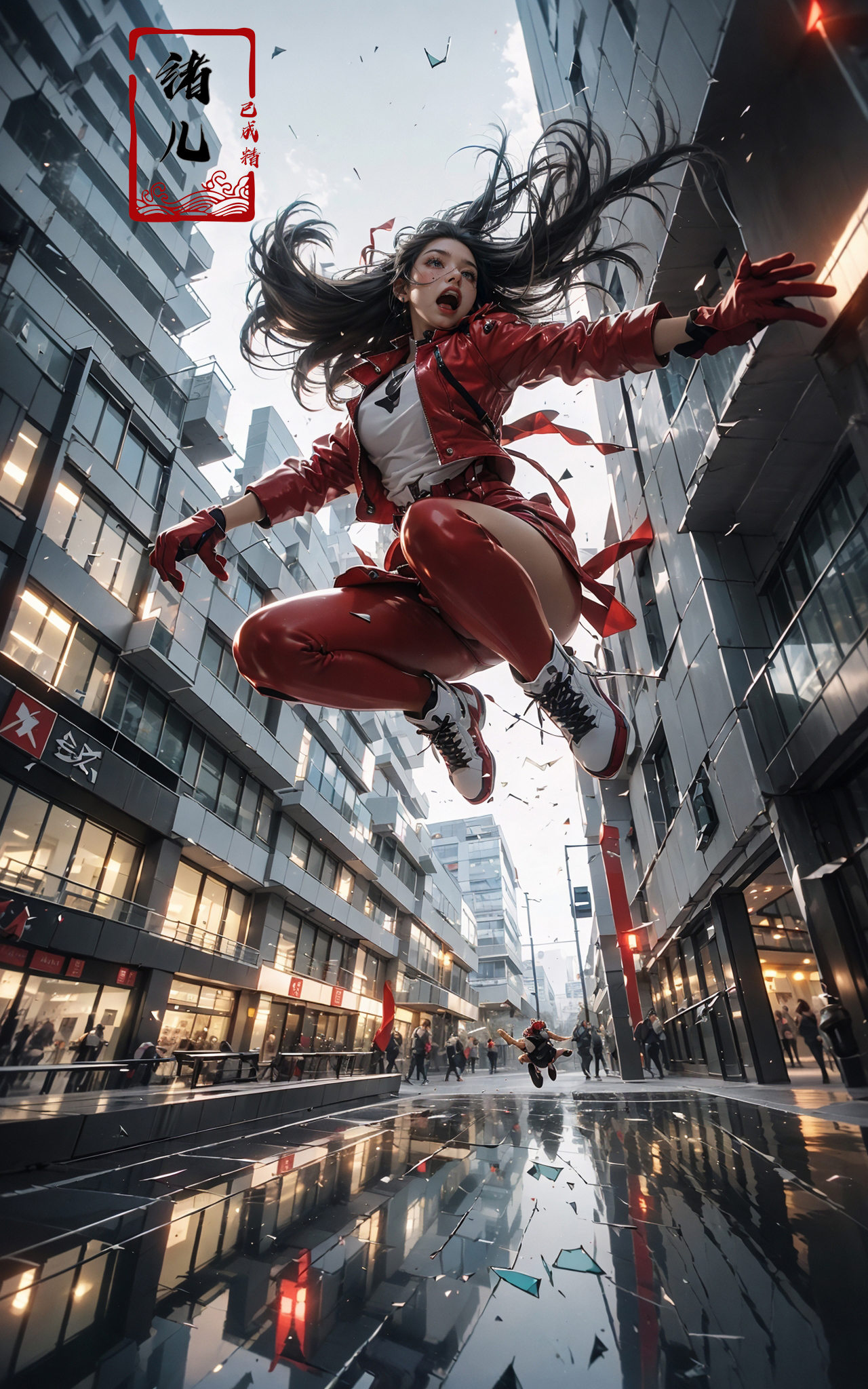 jumping,  midair, on Tensor.Art