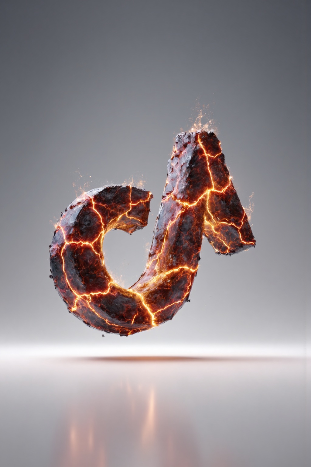 beijihui,3D icon design of logo,**** of molten lava with glowing cracks and flowing liquid texture,hyperrealistic,hyperdetail,front view,studio lighting,100mm lens,white solid background,