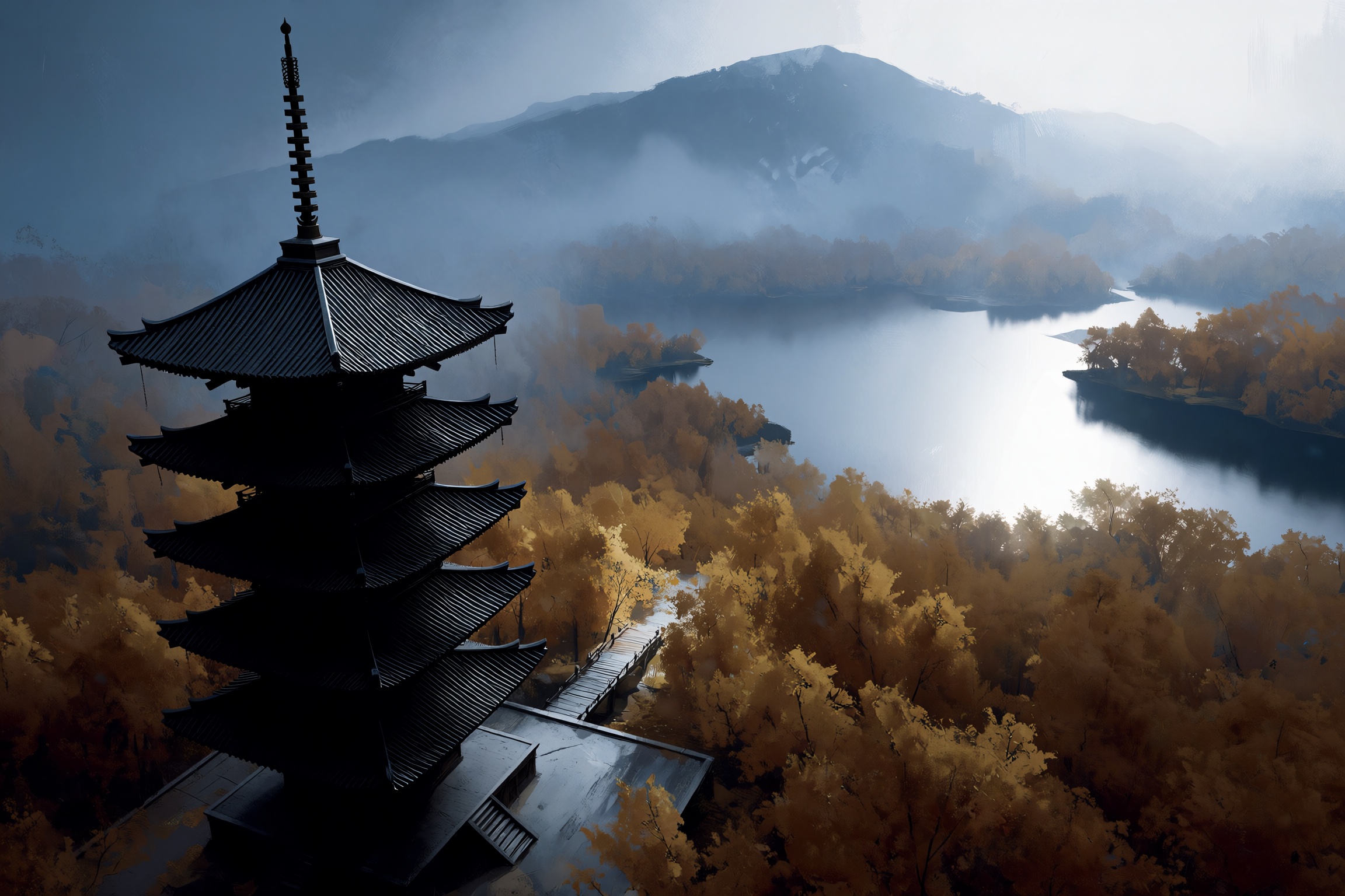 Ghost of Tsushima Style,  scenery,  no humans on Tensor.Art