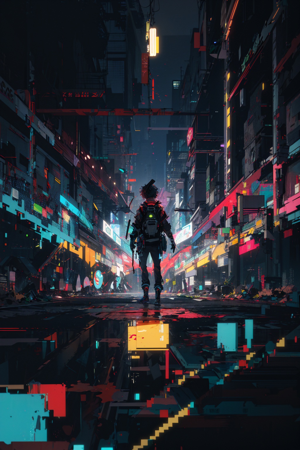 masterpiece,best quality,extremely detailed,colorful,(glitch art),(Abstract art),cinematic lighting,sharp focus,hdr,