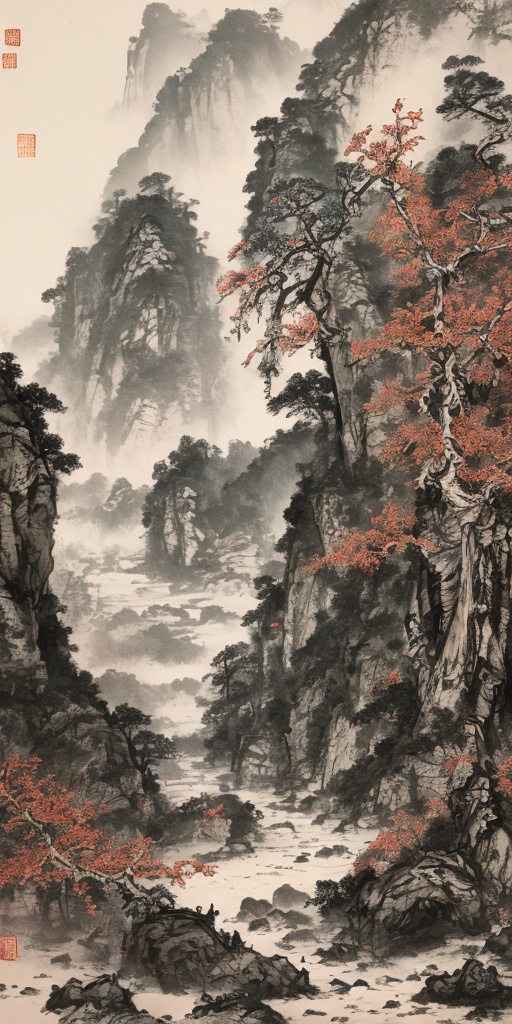 Traditional Chinese ink wash landscape painting with meticulous brushwork,draw,High definition,best quality,masterpiec8K.HDR.Intricate details,ultra detailed,8k,masterpiece,best quality,<lora:guanshanyue_20240304132651:1>,