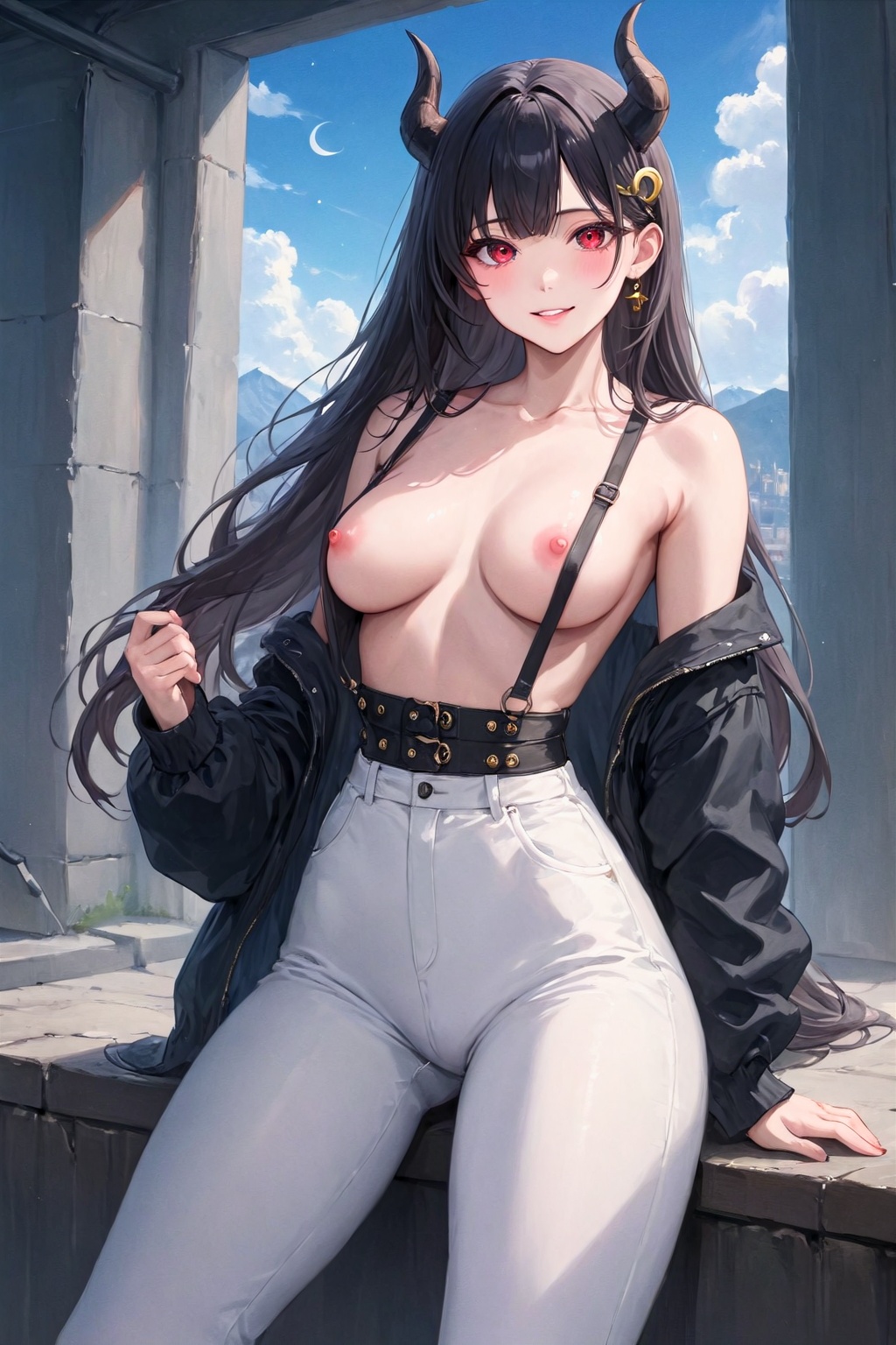 1girl,  black footwear,  black jacket on Tensor.Art