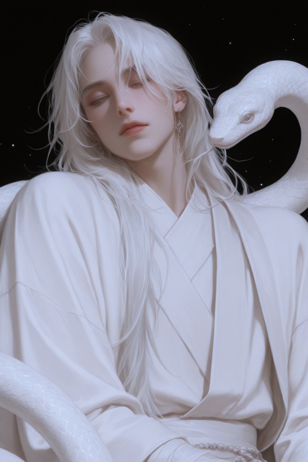 1boy,  male_focus,  snake on Tensor.Art