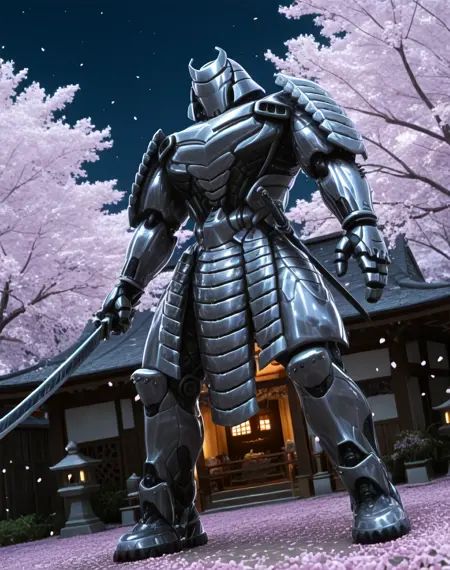Silver Samurai,  robot,  armor on Tensor.Art