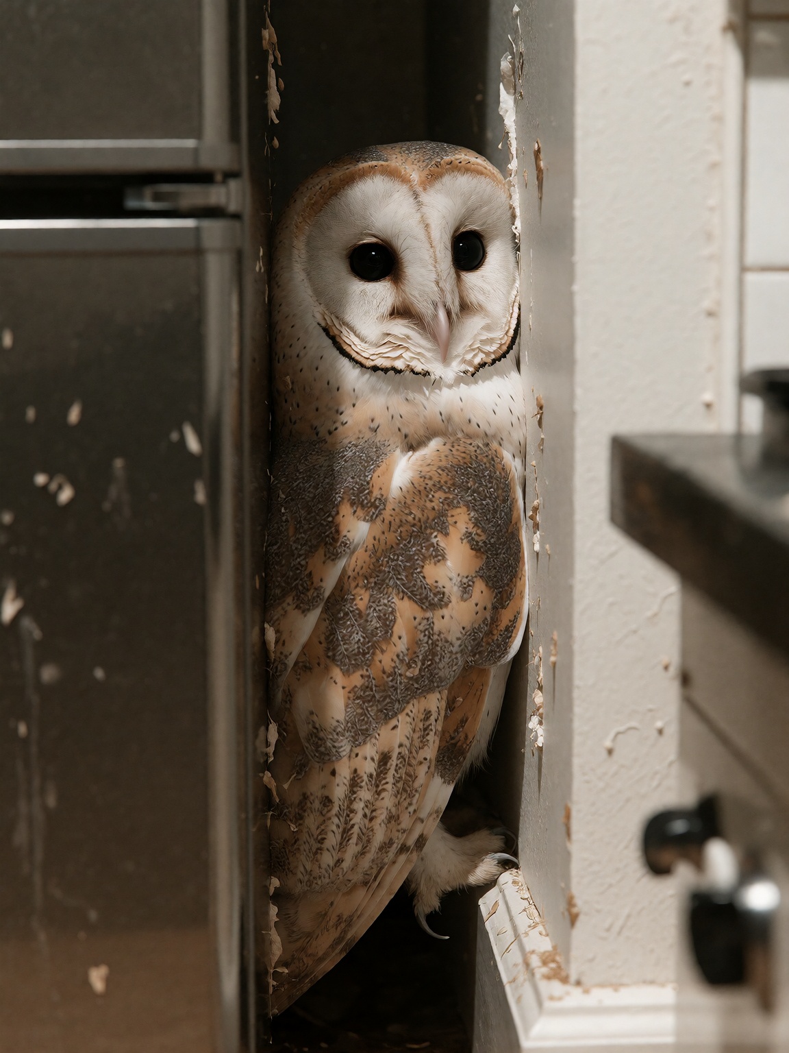 Here are some pictures of Hooh - pet owl. Large pet owl. I want to make another picture with it. A slightly blurry,  poorl...