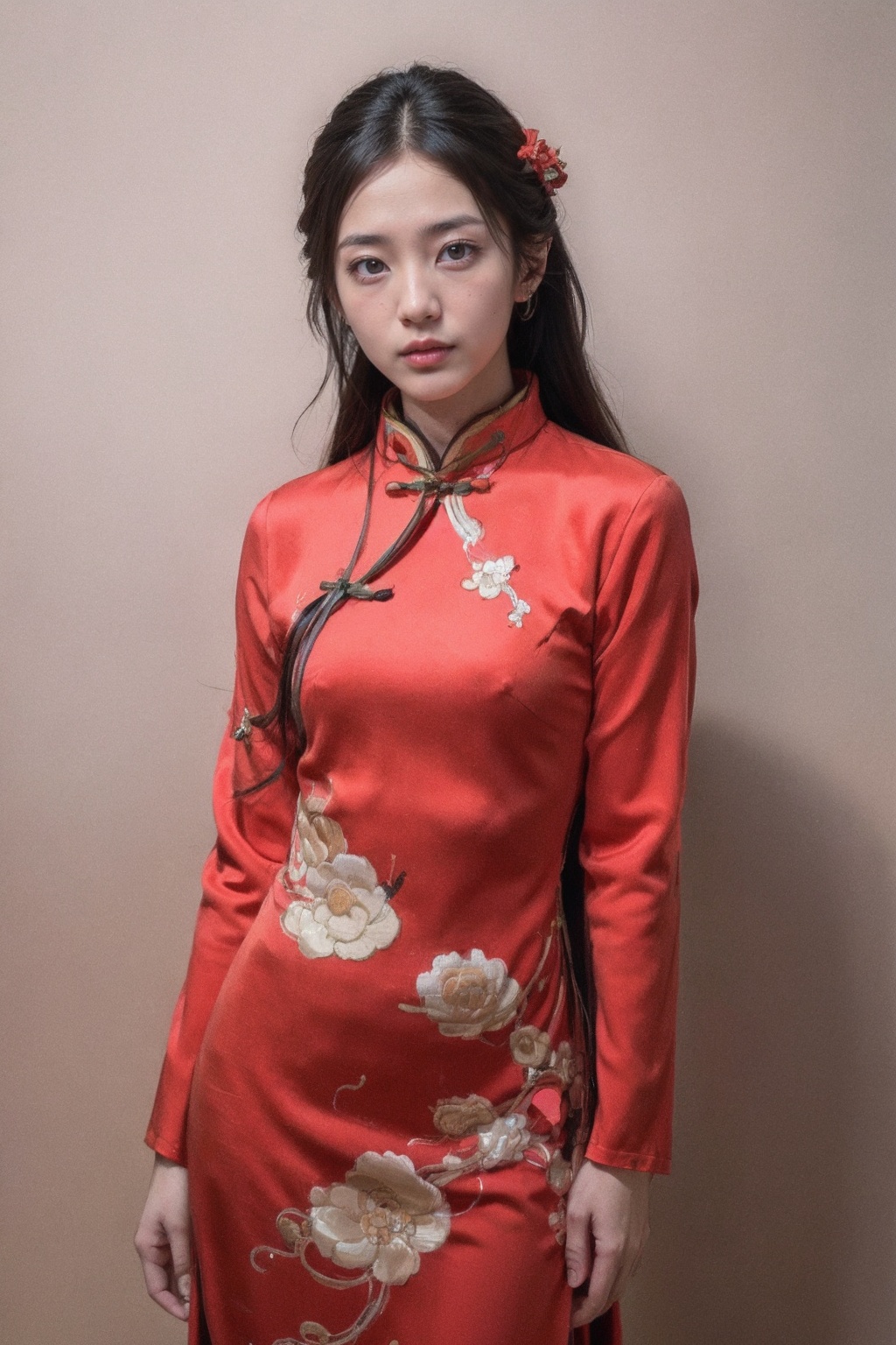 (best quality:1.4),(masterpiece:1.4),(photorealistic:1.4),(Realistic:1.2),(ultra high res, raw photo:1.4),(hdr, hyperdetailed:1.2),(8K:1.2),cinematic photo 18 y.o 1girl,black long hair,<lora:AgainMix_ChineseNewYearSkirt2:1>,chinese clothes,red hanfu,chinese style architecture,<lora:hand:0.8>,