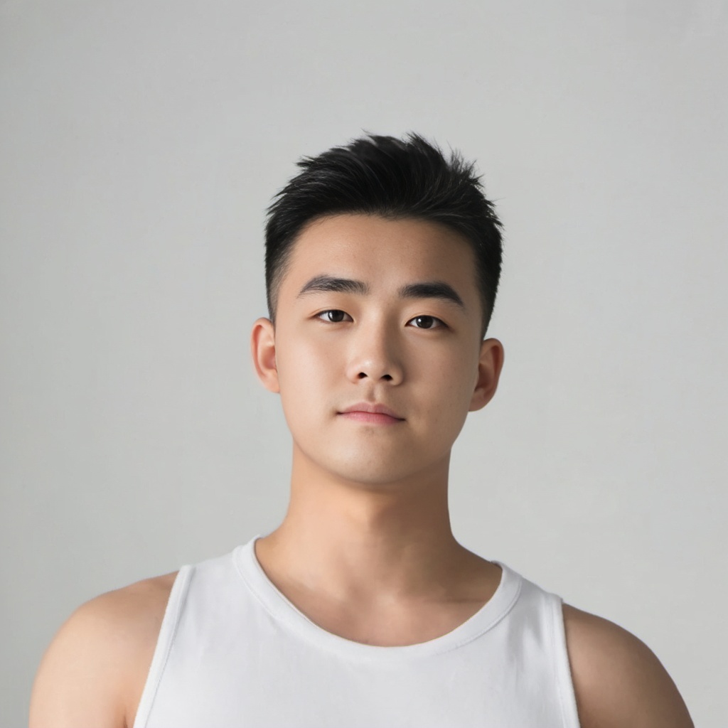HIRO,1boy,asian boy,25 years old,highres,looking towards the lens,no top,Home,full body,clear background,front,