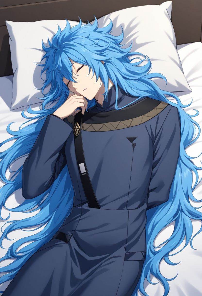 idia_styx,  blue hair,  very long hair on Tensor.Art