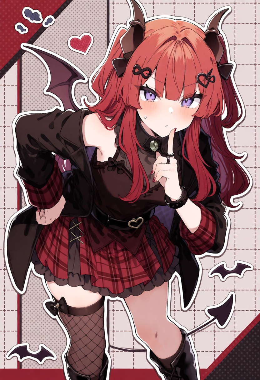 1girl,  horns,  purple eyes on Tensor.Art
