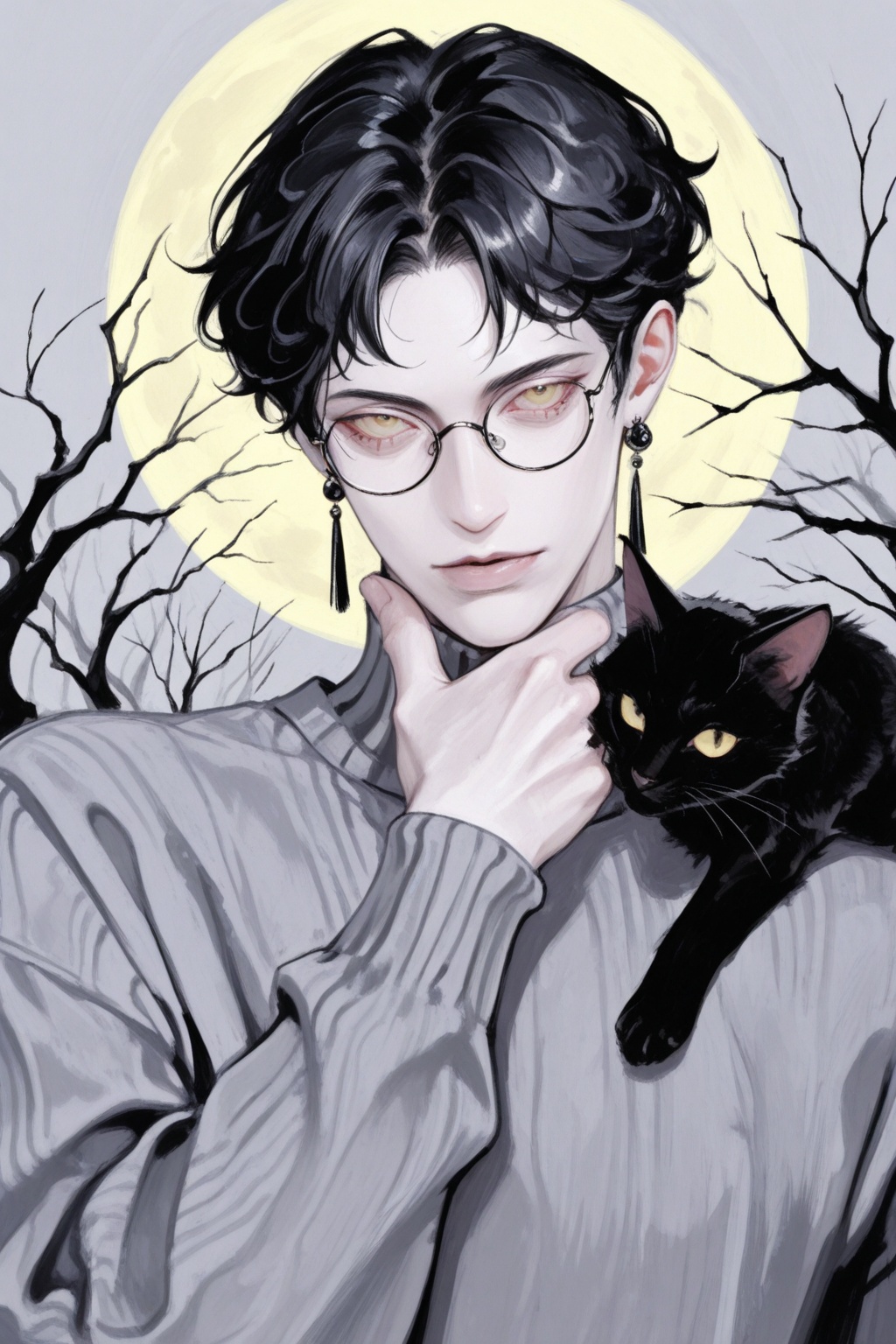 1boy,  male_focus,  cat on Tensor.Art