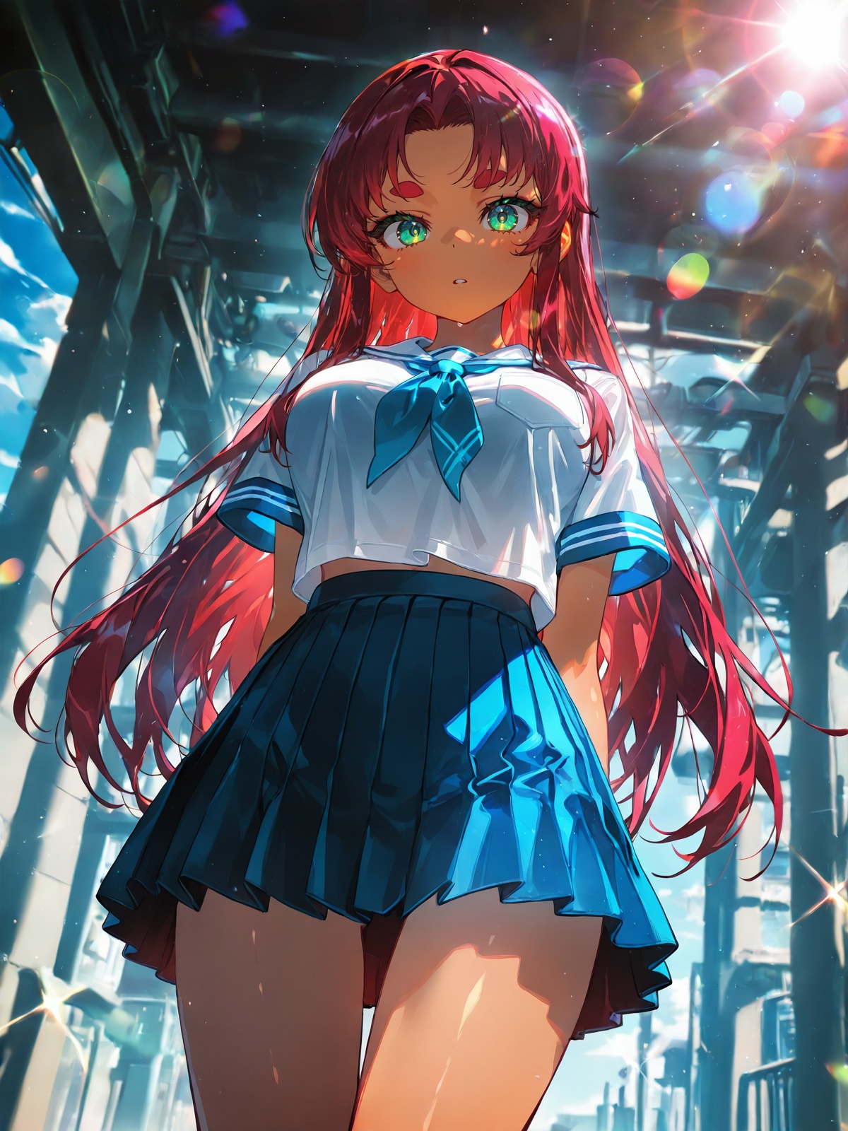 school uniform,  cowboy shot,  looking at viewer on Tensor.Art