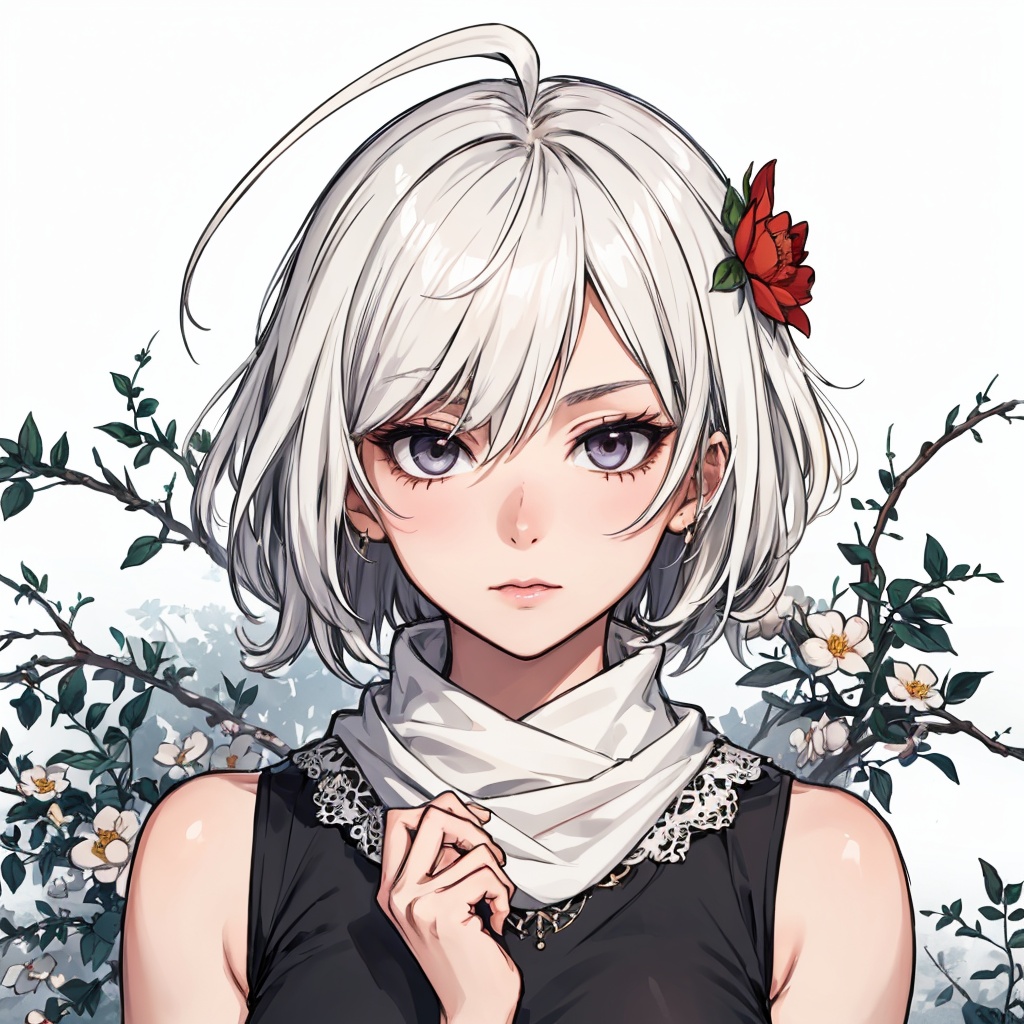 1girl,  abstract,  flower on Tensor.Art