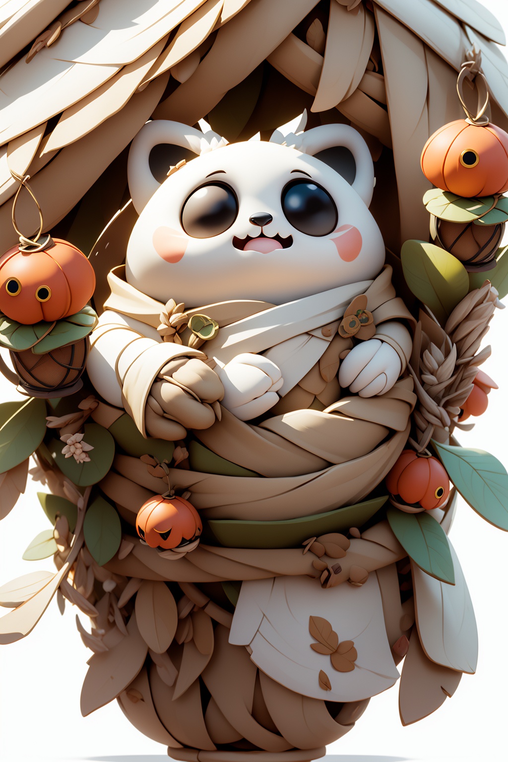 xiaolongren,white_background,lantern/lamp,spring festival scrolls,