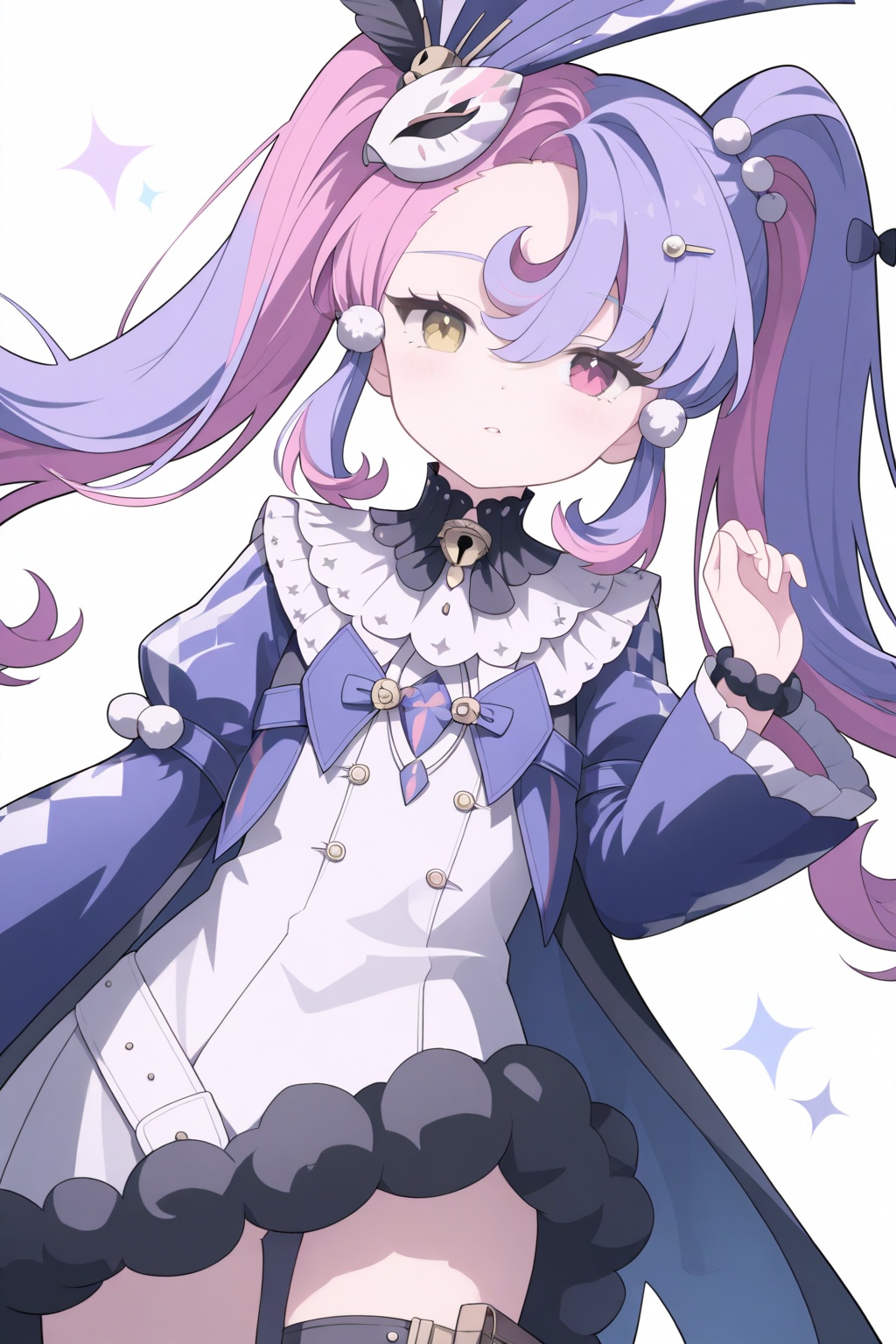 luokeke,luokeke,sfw,bangs,long hair,hair between eyes,dress,looking at viewer,hair ornament,solo,1girl,purple hair,