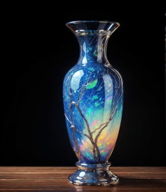 best quality,masterpiece,realistic,still life,liquid,shiny,transparent,colorful,abstract,ral-opal,<lora:琉璃碎12.0:0.8>,porcelain vase,