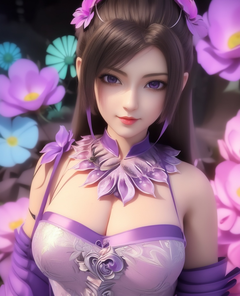 <lora:569-DA-星辰变-朔燕:0.8>(,1girl, ,best quality, ),looking at viewer,,anime,(masterpiece, top quality, best quality, official art, beautiful and aesthetic:1.2), (1girl)	, , (cleavage),extreme detailed,(fractal art:1.3),colorful, flowers ,highest detailed,()    (cleavage), (),
