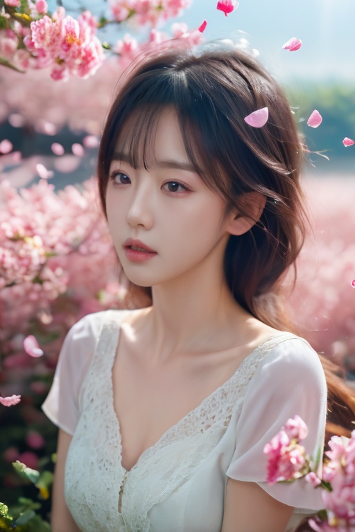 best quality,masterpiece,ultra high res,1girl,<lora:kong_落花飞舞:0.6>,falling petals,<lora:kong_细节优化_detail:-0.8>,sunlight shining through cracks,<lora:kong_真实增强_1_OUTS:0.4>,