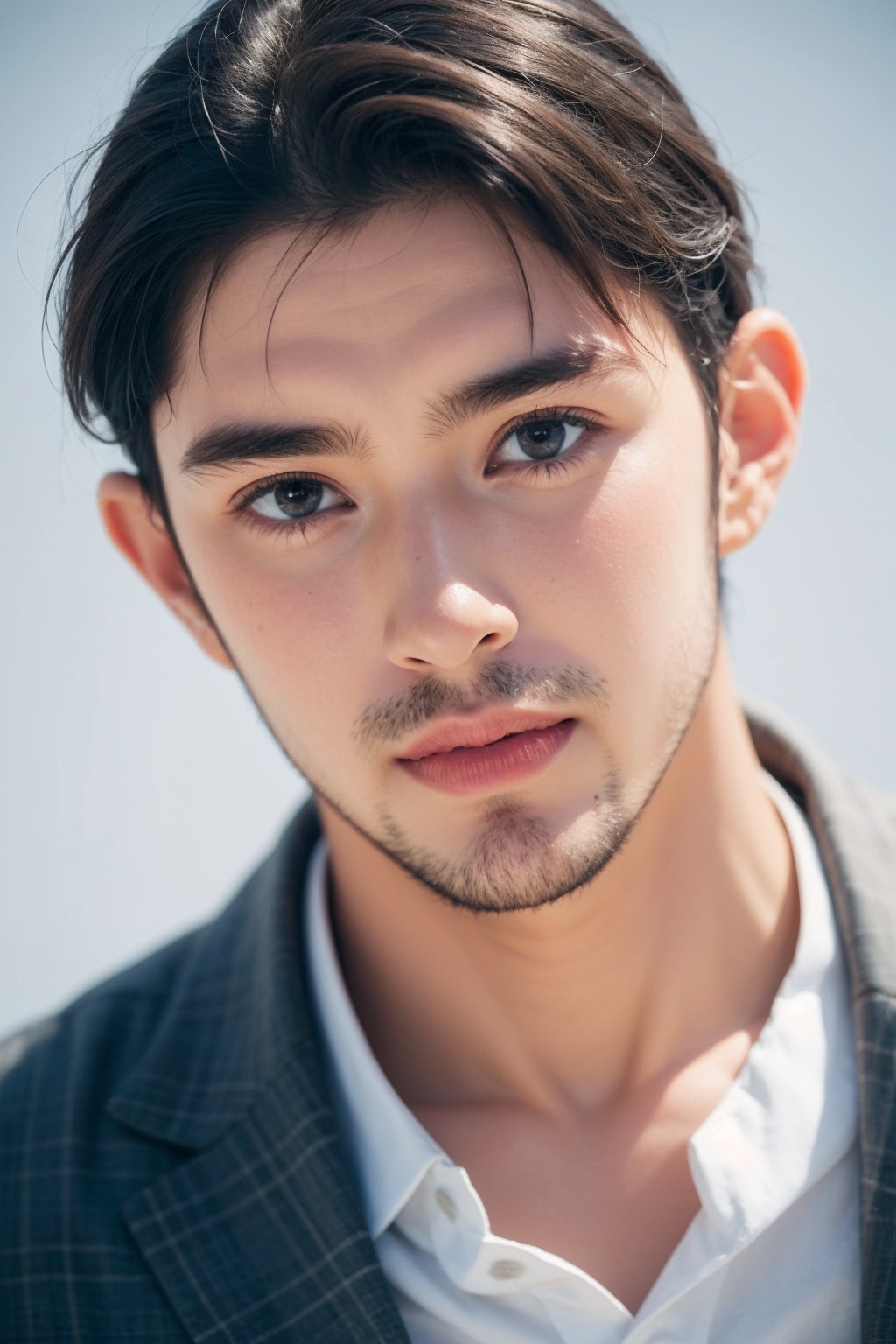 (1man:1.5),(male:1.5),(close up),short hair,suit,<lora:Male_5:0.8>,